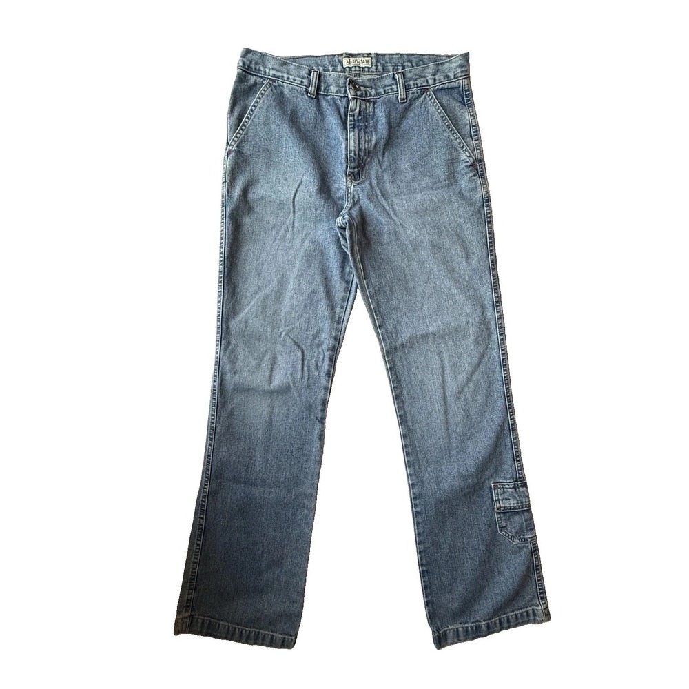 Aeropostale Mens Carpenter Jeans Blue Denim Straight Leg Cargo Pocket 32x31